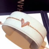 Korea V Letter Shape Bracelet for Women Charm Bracelets for Women
