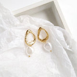 Korea Personality Geometric Clip Earrings Pearl Jewelry Women's Accessories