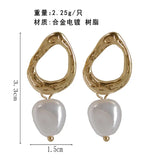 Korea Personality Geometric Clip Earrings Pearl Jewelry Women's Accessories