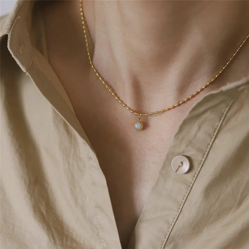 Natural Aventurine Jade Pendant Necklace for Women