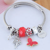 Korea Stainless Steel Butterfly Bracelets Adjustable Size