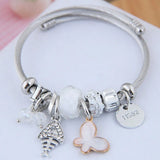 Korea Stainless Steel Butterfly Bracelets Adjustable Size