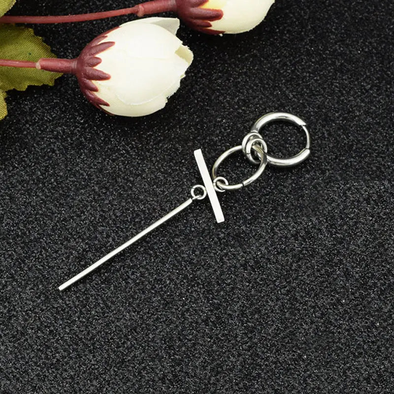 Korea Star Punk Earrings Chain Hip-hop Stainless Steel