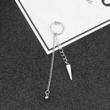 Korea Star Punk Earring Clip Tassel Chain Red Hip-hop Rock Boys Stud Earrings