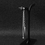 Korea Star Punk Earring Clip Tassel Chain Red Hip-hop Rock Boys Stud Earrings