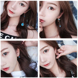 Korea Style Enamel Star Moon Circle Clip Earrings For Women