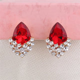 Crystal Rhinestone Water Drop Clip Earrings No Pierced for Women