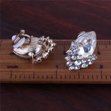 Crystal Rhinestone Water Drop Clip Earrings No Pierced for Women