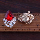 Crystal Rhinestone Water Drop Clip Earrings No Pierced for Women
