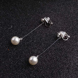 Korea Style Clip Earrings Long Pearl No Ear Hole Jewelry
