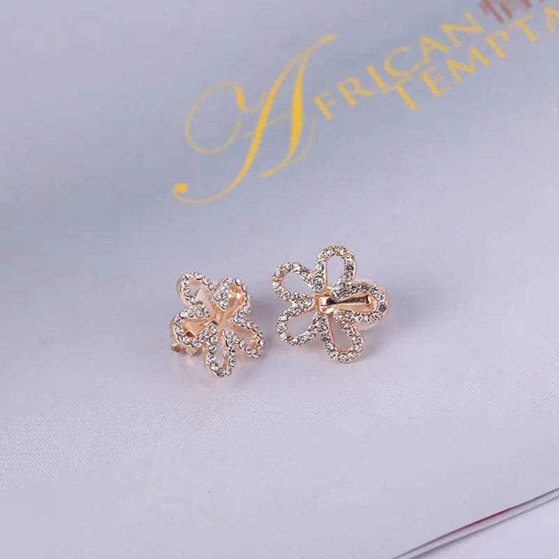 Korea Style Rhinestone Clip on Earrings for Girls Party