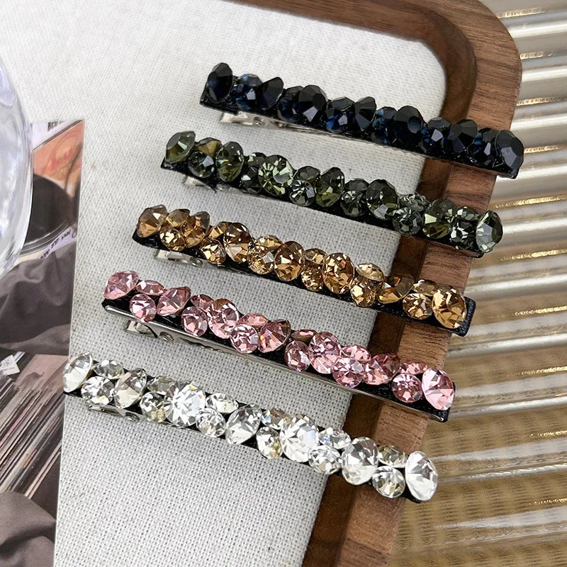 Korea Flash Colorful Rhinestone Hair Clips For Women Girls Hairpin Barrettes