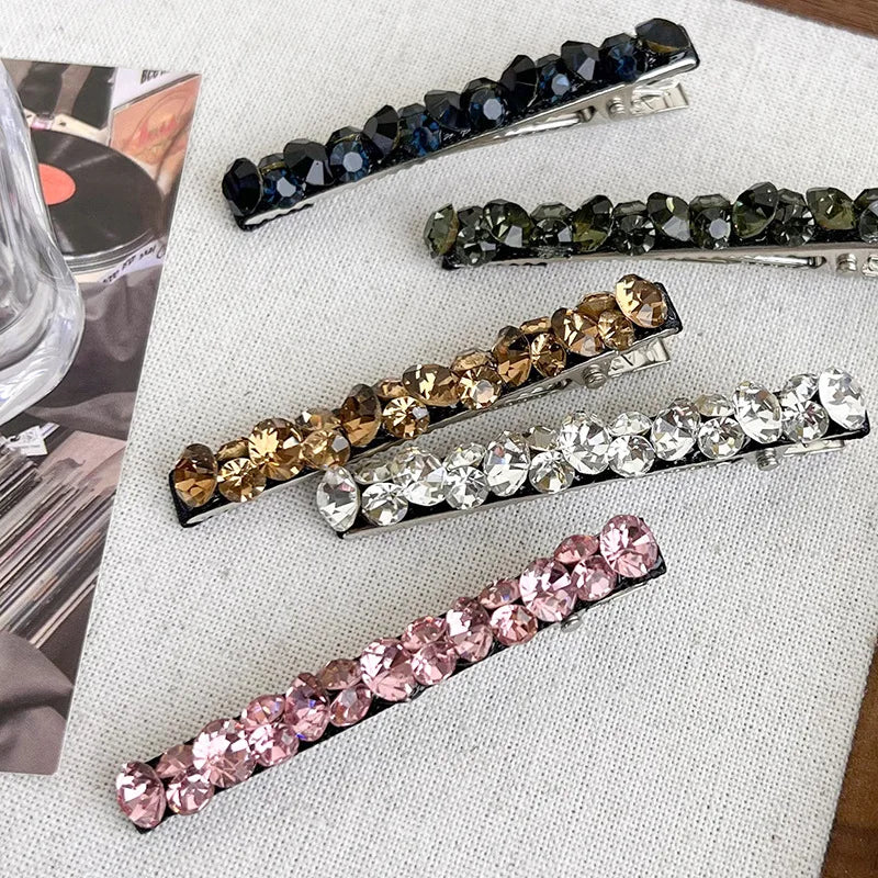 Korea Flash Colorful Rhinestone Hair Clips For Women Girls Hairpin Barrettes