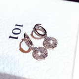 Korea Flash Micro Inlaid Charm Zircon Ear Stud Women Wedding
