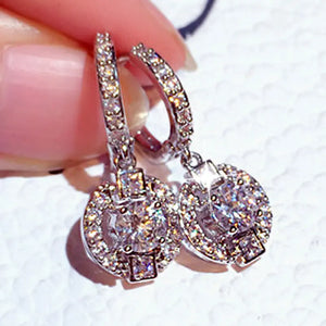 Korea Flash Micro Inlaid Charm Zircon Ear Stud Women Wedding