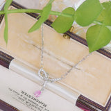 Korea Sweet Crystal Bow Knot Pendant Necklace