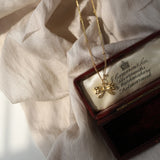 Sweet Princess Bow Pendant Necklace for Women Stainless Steel 18K Jewelry