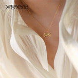 Sweet Princess Bow Pendant Necklace for Women Stainless Steel 18K Jewelry