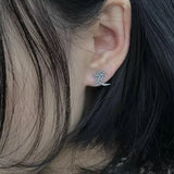 Korea Japanese Kanji Love Metal Stud Earrings For Women Girls Punk Y2K Jewelry
