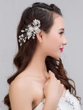 Korea Wedding Crystal Pearls Hair Comb Bridal Hair Clip Accessory
