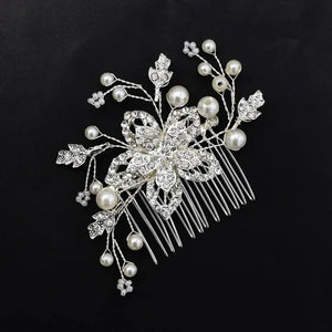 Korea Wedding Crystal Pearls Hair Comb Bridal Hair Clip Accessory