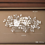 Korea Wedding Crystal Pearls Hair Comb Bridal Hair Clip Accessory