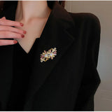 Korea Zirconium Flower Bow Brooch Pin for Women