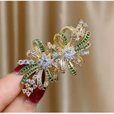 Korea Zirconium Flower Bow Brooch Pin for Women
