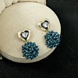 Korea dongdamen hand beaded Earrings 925 silver needle jewelry