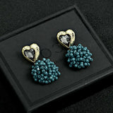 Korea dongdamen hand beaded Earrings 925 silver needle jewelry