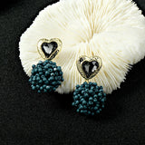 Korea dongdamen hand beaded Earrings 925 silver needle jewelry