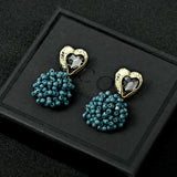 Korea dongdamen hand beaded Earrings 925 silver needle jewelry