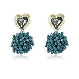 Korea dongdamen hand beaded Earrings 925 silver needle jewelry