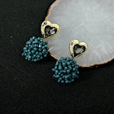 Korea dongdamen hand beaded Earrings 925 silver needle jewelry
