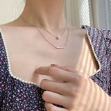 Elegant S925 Sterling Silver Double Chain Pearl Necklace