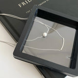 Elegant S925 Sterling Silver Double Chain Pearl Necklace