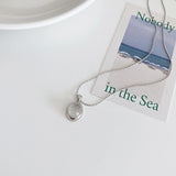 Korea Ins Geometric Ellipse Lunatone Necklace Female Clavicle Chain