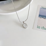 Korea Ins Geometric Ellipse Lunatone Necklace Female Clavicle Chain