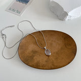 Korea Ins Geometric Ellipse Lunatone Necklace Female Clavicle Chain