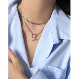 Korea ins niche sense OT buckle chain S925 silver necklace