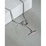 Korea ins niche sense OT buckle chain S925 silver necklace