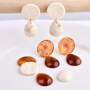 Korea Retro Amber Ivory Drops Wafer Jewelry DIY Earring Material Bag