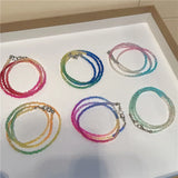 Korean Colorful Crystal Necklace Sweet Teen Girls Neck Chain