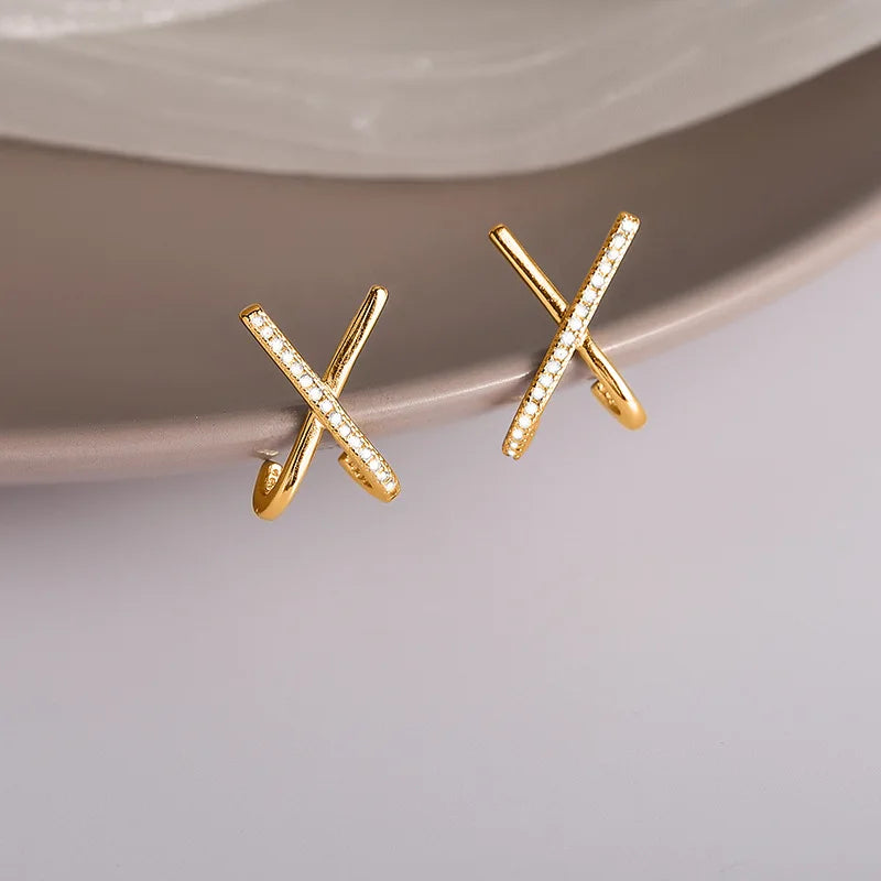 Korea Zircon Inlaid Earrings for Women