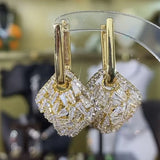 Korea 14K Plated Zircon Pendant Earrings for Women