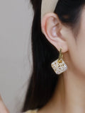 Korea 14K Plated Zircon Pendant Earrings for Women