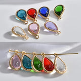 Korea Wind Crystal Glass Earring Pendants DIY Material 4pcs