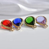 Korea Wind Crystal Glass Earring Pendants DIY Material 4pcs