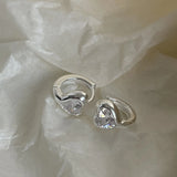 925 Silver Hoop Earrings Zircon Heart Love Fine Jewelry