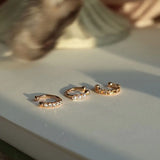925 Silver Set Crystals Pearl Earrings Ear Clip